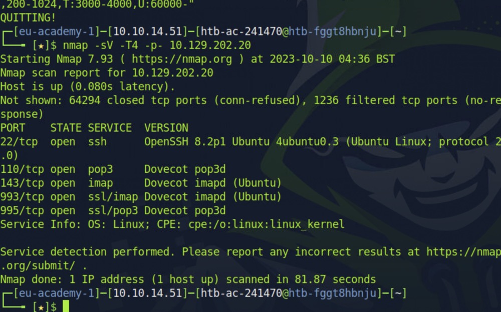 Nmap result